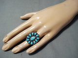 Unforgettable Vintage Native American Navajo Kingman Turquoise Sterling Silver Ring Old-Nativo Arts