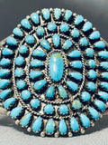 Magnificent Vintage Native American Navajo Turquoise Cluster Sterling Silver Bracelet-Nativo Arts