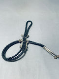 Fascinating Native American Navajo Blue Gem Turquoise Sterling Silver Kachina Bolo-Nativo Arts