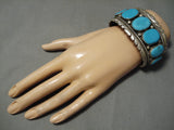 Important Vintage Native American Zuni Robert Bernice Leekya Turquoise Sterling Silver Bracelet-Nativo Arts
