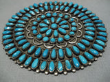 Amazing Vintage Native American Navajo Turquoise Cluster Sterling Silver Pin Pendant-Nativo Arts
