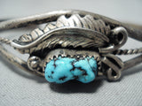 Wonderful Vintage Native American Navajo Sleeping Beauty Turquoise Sterling Silver Bracelet-Nativo Arts