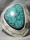 Best Vintage Native American Navajo Shadow Sterling Silver Turquoise Bracelet Old-Nativo Arts