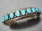 So Heavy Thick Vintage Native American Navajo Turquoise Sterling Silver Bracelet Old Cuff-Nativo Arts