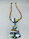 Native American Chris Nieto Vintage Santo Domingo Turquoise Sterling Silver Necklace-Nativo Arts