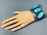 Towering Museum Vintage Native American Navajo Turquoise Sterling Silver Bracelet-Nativo Arts
