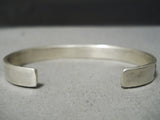 Important Deep Stamp Artist Vintage Native American Navajo Sterling Silver Bracelet Cuff-Nativo Arts