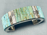 One Of Most Detailed Ever Vintage Native American Navajo Turquoise Sterling Silver Bracelet-Nativo Arts