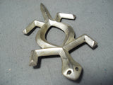 Whimsical Vintage Native American Navajo Sterling Silver Gecko Pin/ Pendant Old-Nativo Arts
