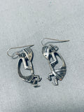 Unforgettable Vintage Native American Navajo Sterling Silver Kokopelli Earrings-Nativo Arts