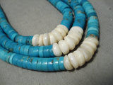 One Of The Best Vintage Santo Domingo Native American Navajo Turquoise Heishi Necklace Old-Nativo Arts