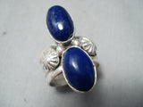 Awesome Navajo Lapis Sterling Silver Ring Native American-Nativo Arts