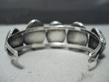 Incredible Vintage Native American Navajo Morenci Turquoise Sterling Silver Bracelet Old-Nativo Arts