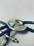 Amazing Native American Navajo Turquoise Sterling Silver Bolo-Nativo Arts