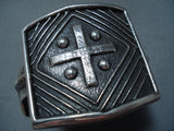 Colossal Cross Navajo Heavy Sterling Silver Native American Bracelet-Nativo Arts