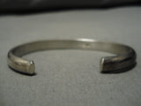 Impressive Vintage Native American Navajo Hand Stamped Buffalo Sterling Silver Bracelet-Nativo Arts