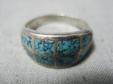 Wonderful Vintage Native American Navajo Spiderweb Turquoise Sterling Silver Ring Old-Nativo Arts