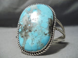 Excellent Vintage Native American Navajo Pilot Mountain Turquoise Sterling Silver Bracelet Old-Nativo Arts