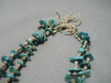 Striking Double Strand Vintage Navajo Native American Turquoise Heishi Necklace-Nativo Arts