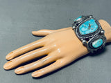 Mind Blowing Vintage Native American Navajo Carico Lake Turquoise Sterling Silver Bracelet-Nativo Arts
