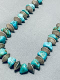 Hand Tooled Vintage Native American Navajo Turquoise Sterling Silver Necklace-Nativo Arts