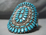 Unforgettable Vintage Native American Navajo Turquoise Sterling Silver Bracelet Old-Nativo Arts