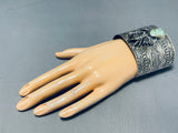 Tremendous San Felipe Signed Royston Turquoise Sterling Silver Scorpion Cuff-Nativo Arts