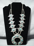 Women's Vintage Native American Navajo Green Turquoise Sterling Silver Necklace-Nativo Arts