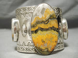 Huge Native American Bumble Bee Sterling Silver Bracelet Huge!-Nativo Arts