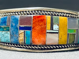 Extremely Intricate Vintage Native American Navajo Turquoise Clasp Sterling Silver Bracelet-Nativo Arts