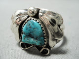 Unique Vintage Native American Navajo Sleeping Beauty Turquoise Sterling Silver Ring Old-Nativo Arts
