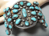 One Of The Best Vintage Native American Navajo Old Morenci Turquoise Sterling Silver Bracelet-Nativo Arts