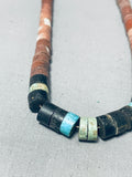 Native American Traditional Vintage Santo Domingo Turquoise Pipestone Sterling Silver Necklace-Nativo Arts