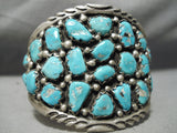 Best Craziest Vintage Native American Navajo Tommy Moore Turquoise Sterling Silver Bracelet-Nativo Arts
