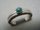 Rare Adjustable Sterling Silver Turquoise Vintage Native American Navajo Ring-Nativo Arts