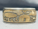 Gold And Silver Vintage Native American Navajo Sterling Detail Bracelet-Nativo Arts