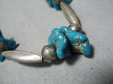 Marvelous Vintage Native American Navajo Turquoise Sterling Silver Necklace Old-Nativo Arts