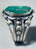 One F The Best Ever Vintage Native American Navajo Verdy Jake Turquoise Sterling Silver Bracelet-Nativo Arts