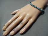 Fantastic Vintage Native American Navajo Sleeping Beauty Turquoise Sterling Silver Bangle-Nativo Arts