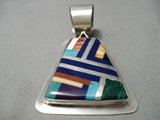 Native American Stunning Santo Domingo Coriz Turquoise Sterling Silver Pendant-Nativo Arts