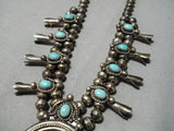 Important Vintage Native American Navajo Helen Long Turquoise Sterling Silver Necklace Old-Nativo Arts