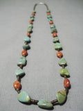 Native American Wonderful Santo Domingo Royston Turquoise & Coral Necklace-Nativo Arts