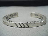 Authentic Vintage Native American Navajo Orville Sterling Silver Chisel Bracelet-Nativo Arts