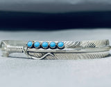 Very Intricate Detailed Native American Navajo Turquoise Feather Sterling Silver Bracelet-Nativo Arts