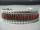 Coral Intricacy!! Contempoist Native American Navajo Sterling Silver Bracelet Cuff-Nativo Arts