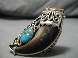 Superior Vintage Navajo John Tso Turquoise Sterling Silver Native American Ring-Nativo Arts