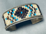 Unique Vintage Native American Navajo Turquoise & Heishi Sterling Silver Bracelet-Nativo Arts