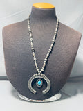 Mesmerizing Vintage Native American Navajo Bisbee Turquoise Sterling Silver Necklace-Nativo Arts