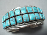 Breathtaking Vintage Native American Navajo Kingman Turquoise Sterling Silver Bracelet-Nativo Arts