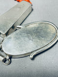 The Most Intricate Native American Zuni Coral Sterling Silver Inlay Necklace-Nativo Arts